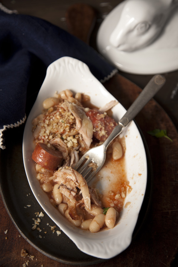 Confit pork belly with cannellini beans & rosemary recipe