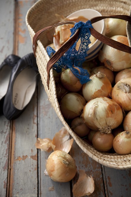 French Basket filled with onions (Libbie Summers and Chia Chong)