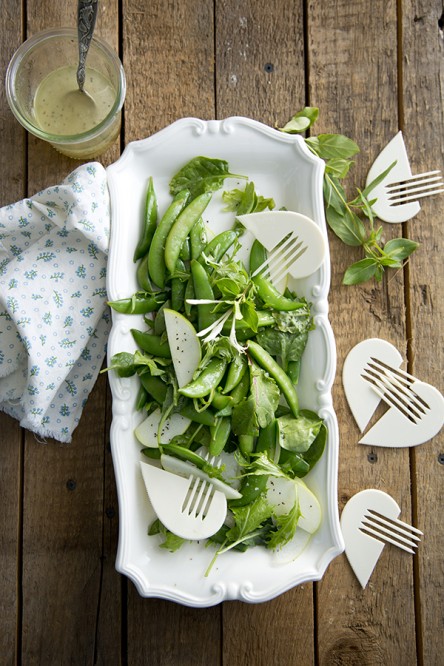 Honeysuckle Dressed Sugar Snap Pea Salad (Libbie Summers and Chia Chong for Salted and Styled)